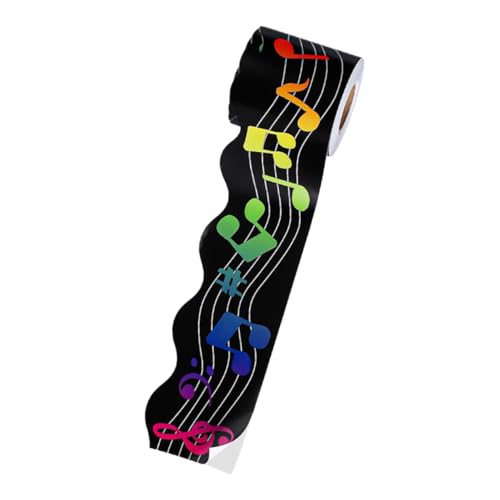 PLAFOPE Musik Bordüre Wandtattoo Selbstklebend Dekorativer Randaufkleber für Klassenzimmer Pinnwand DIY Tafelrahmen mit Musikmotiv für Schule Büro und Zuhause von PLAFOPE