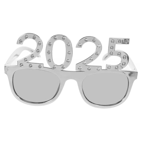 PLAFOPE Party Sonnenbrille mit Silbernem mit Strass Besetztem Rahmen Lustige Fotorequisiten für Silvester Abschlussfeier und Neujahrsfeier Auffällige Deko Brille für Erwachsene PLAFOPE Party Sonnenbrille mit Silbernem mit Strass Besetztem Rahmen Lustige Fotorequisiten für Silvester Abschlussfeier und Neujahrsfeier Auffällige Deko Brille für Erwachsene von PLAFOPE
