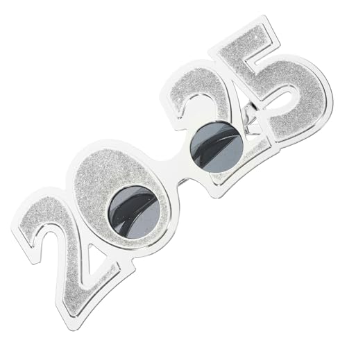PLAFOPE Partybrille Silvesterdeko Digitales Design Karneval Fasching Spaß Accessoire für Foto und Bühnen Auffällige Neujahrsbrille für Jubiläum und Festveranstaltungen von PLAFOPE