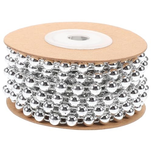 PLAFOPE Perlenkette Silber Abs Rund Perlenband DIY Schmuck Basteln Perlen Auffädeln für Armbänder Halsketten Kleidung Dekoration Zubehör PLAFOPE Perlenkette Silber Abs Rund Perlenband DIY Schmuck Basteln Perlen Auffädeln für Armbänder Halsketten Kleidung Dekoration Zubehör von PLAFOPE