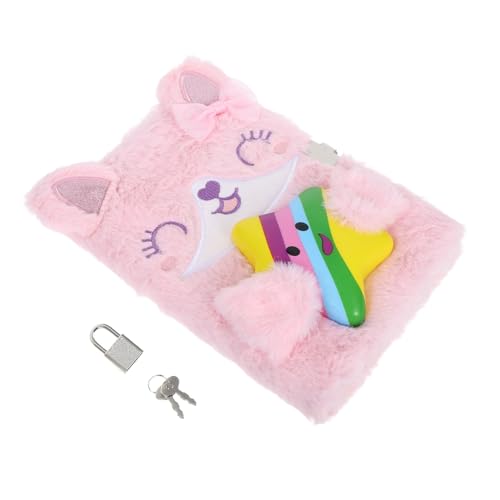 PLAFOPE Plüsch Notizbuch für Mädchen mit Schloss Weiches Flauschiges Tagebuch Tragbares Kuscheliges Schreibheft für Schule Reisen Geburtstag Einzigartiges Design Leicht und Bequem zu von PLAFOPE