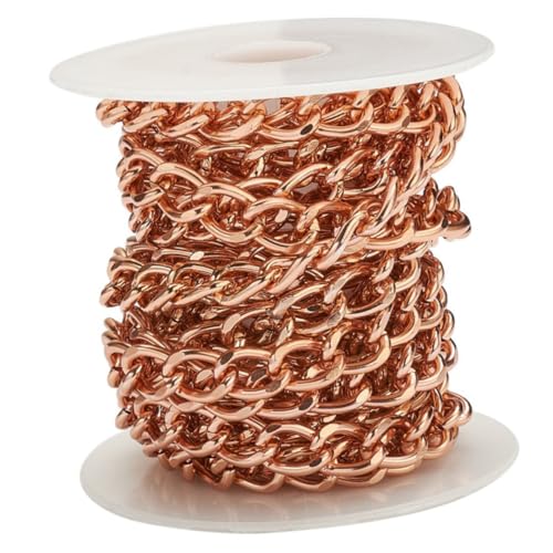 PLAFOPE Rosegold Aluminiumkette für DIY Schmuckherstellung Gliederkette zum Selbermachen von Halsketten und Armbändern Langlebige Glatte Metallkette für Bekleidung Taschen und Accessoires PLAFOPE Rosegold Aluminiumkette für DIY Schmuckherstellung Gliederkette zum Selbermachen von Halsketten und Armbändern Langlebige Glatte Metallkette für Bekleidung Taschen und Accessoires von PLAFOPE