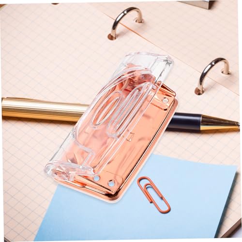 PLAFOPE Roségold Locher Kompakt Tragbar Multifunktionaler Büro locher für Papier DIY Basteln Scrapbook Kunstprojekte Platzsparend und Langlebig für Zuhause Schule Büro und Reise von PLAFOPE
