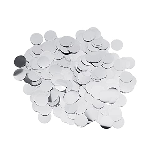PLAFOPE Runde Aluminiumfolien Pailletten Konfetti Silber Glänzende Party Tischstreusel Ballonfüller und Dekoration für Hochzeit Geburtstag Shower Festival Wiederverwendbar von PLAFOPE