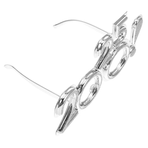 PLAFOPE Silbern Glänzende Partybrille mit Ausrufezeichen Langlebige Pc-fotorequisite für Neujahrsfeier und Karneval Auffällige Spaßbrille als Partydeko und Fotoaccessoire von PLAFOPE