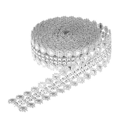 PLAFOPE Silbernes Herz Strass Mesh Band Funkelndes Diamantnetz für Hochzeiten DIY Dekoration Langlebig nicht Verblassend für Partys und Festliche Anlässe von PLAFOPE