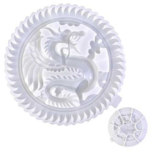 PLAFOPE Silikonform Drache Gießform Epoxidharz Silikon Gussform für DIY Rundes Tray mit Detailliertem Relief Langlebig Reißfest Leicht zu Entformen für Kunstharz Handwerk PLAFOPE Silikonform Drache Gießform Epoxidharz Silikon Gussform für DIY Rundes Tray mit Detailliertem Relief Langlebig Reißfest Leicht zu Entformen für Kunstharz Handwerk von PLAFOPE