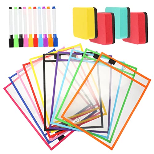 PLAFOPE Teiliges Wiederverwendbares Dry Erase File Pocket Transparente Strapazierfähige Schreibhüllen aus Pet für Büro Schule und Zuhause Abwischbare Dokumententaschen zur Zufällige Farbe PLAFOPE Teiliges Wiederverwendbares Dry Erase File Pocket Transparente Strapazierfähige Schreibhüllen aus Pet für Büro Schule und Zuhause Abwischbare Dokumententaschen zur Zufällige Farbe von PLAFOPE
