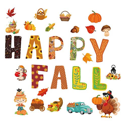 PLAFOPE Thanksgiving Bastelset Teilig Herbstliche Papierdeko mit Truthahn Kürbis Sonnenblume Ahornblatt Langlebig Vielseitig für Klassenzimmer und DIY Herbstdekoration von PLAFOPE