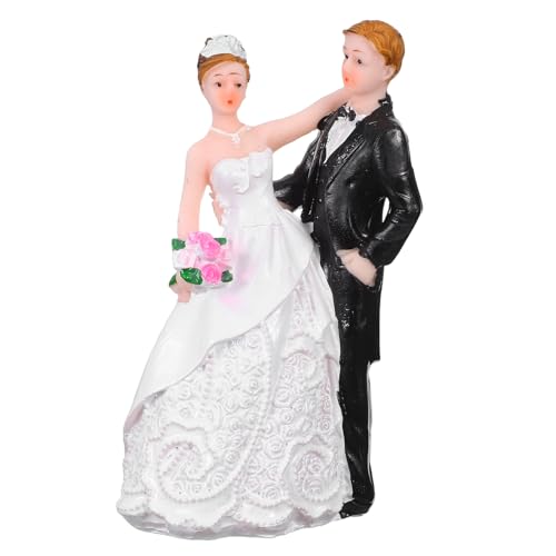 PLAFOPE Tortenaufsatz für die Hochzeit des Braut- und Bräutigams – Statue des Paares aus Kunstharz, dekorative Figur für Jubiläen, Verlobungsfeiern, Brautpartys, Dekoration von PLAFOPE
