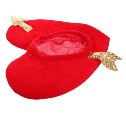 PLAFOPE Valentinstag Herz Mütze Kuschelige Herzförmige Kopfbedeckung Leichtes Nicht-allergenes Kostümzubehör Für Frauen Party Hochzeiten Karneval von PLAFOPE