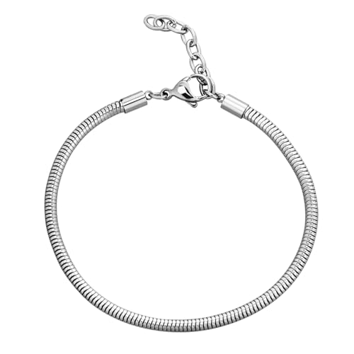 PLAFOPE Verstellbares Schlangenkette Armband aus Edelstahl für Damen Herren Metall Unisex Schmuck mit Geschenkbox Einzigartiges Design Komfortabel und Anpassbar von PLAFOPE