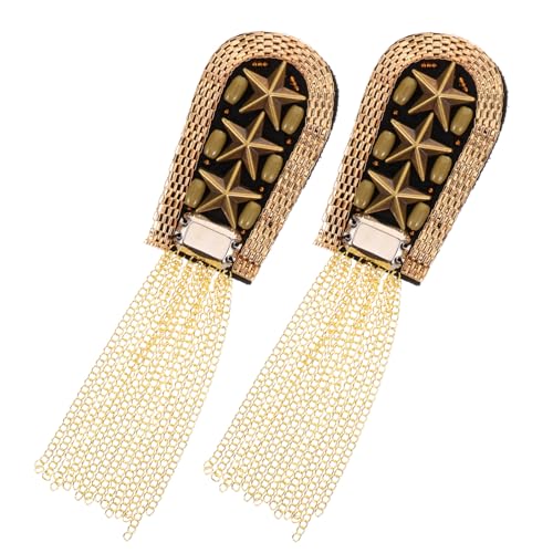 PLAFOPE Vintage Quasten Epauletten Brosche mit Metallfransen Modische Schulterklappen Schmuck für Damen und Herren Vielseitiges Accessoire für Hochzeit Fotoshooting Bühne und Alltagsmode PLAFOPE Vintage Quasten Epauletten Brosche mit Metallfransen Modische Schulterklappen Schmuck für Damen und Herren Vielseitiges Accessoire für Hochzeit Fotoshooting Bühne und Alltagsmode von PLAFOPE