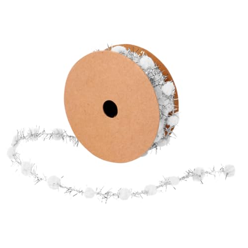 PLAFOPE Weißes Glitter Pompon Band mit Draht für DIY Weihnachtsbaum Dekoration Glänzendes Weihnachtsband für Basteln Geschenkverpackung und Party Vielseitiges Pompom Bastelband PLAFOPE Weißes Glitter Pompon Band mit Draht für DIY Weihnachtsbaum Dekoration Glänzendes Weihnachtsband für Basteln Geschenkverpackung und Party Vielseitiges Pompom Bastelband von PLAFOPE