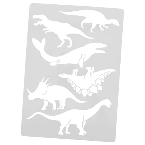 PLAFOPE Wiederverwendbare Dinosaurier Schablone zum Malen DIY Zeichen Schablonen mit Hohlem Tierdesign Kreative Bastelvorlage für Wanddekoration von PLAFOPE