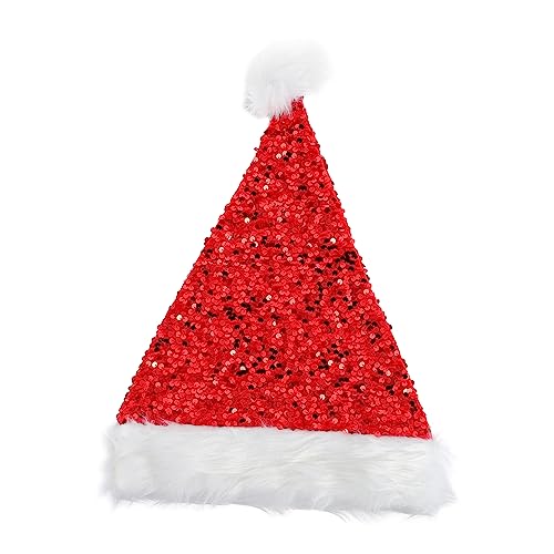 PLAFOPE Frohe Weihnachten-Hüte Weihnachtsmannmütze Plüsch-Kunstfell für erwachsene Jungen und Mädchen festliches Partyzubehör PLAFOPE Frohe Weihnachten-Hüte Weihnachtsmannmütze Plüsch-Kunstfell für erwachsene Jungen und Mädchen festliches Partyzubehör von PLAFOPE