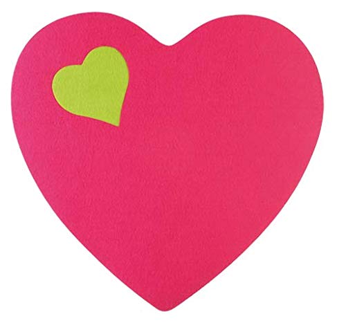 Décoration adhésive Feutrine Coeur Rose Filz, Rosa, 40x 40cm von PLAGE