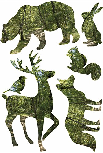 PLAGE Electrostatic Sticker Animals, Plastik, Green, 29,7 x 0,1 x 21 cm von PLAGE