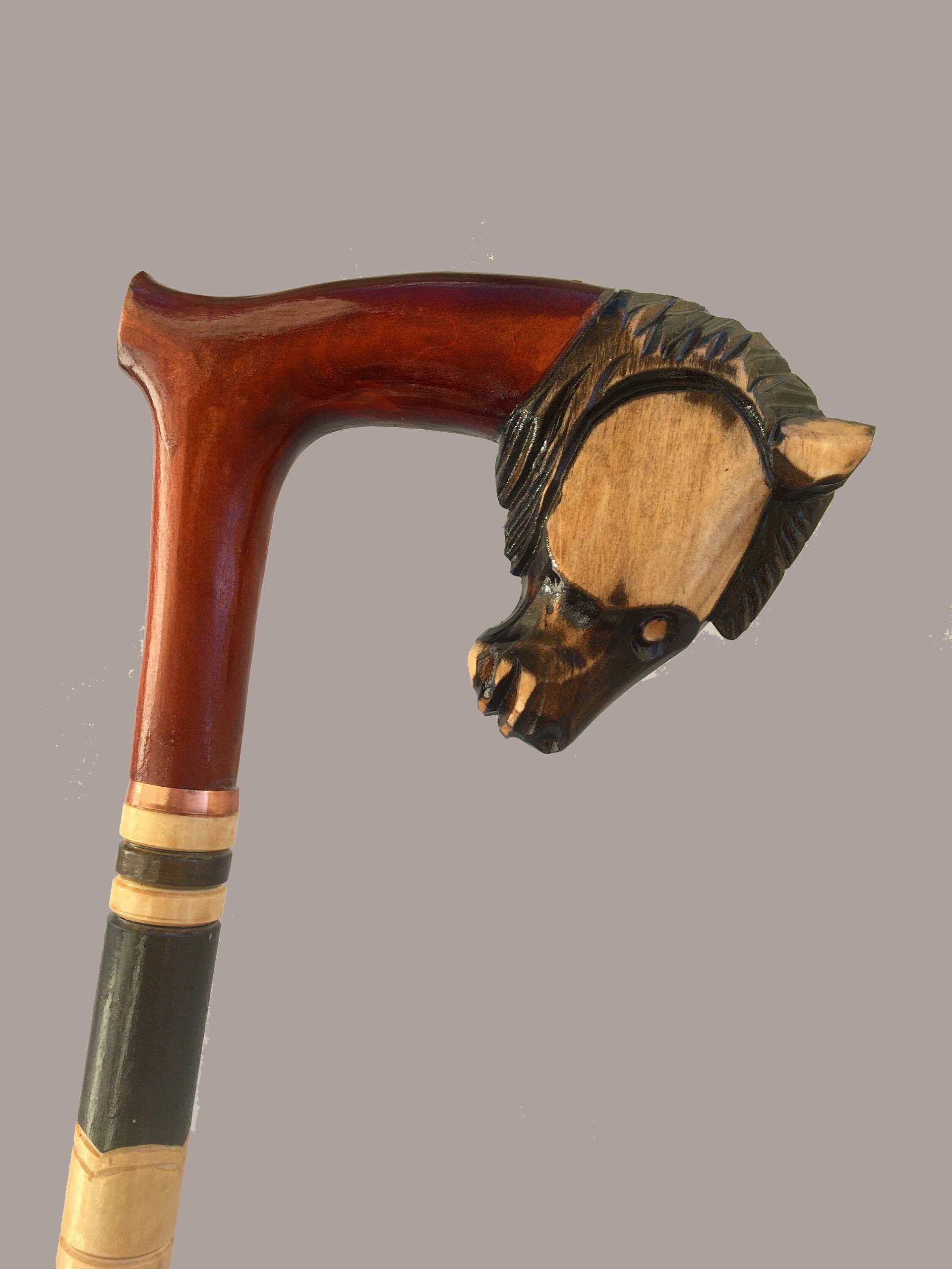 Pferd Holz Geschnitzt Walking Cane Designer Art Holzstock Gehstock Cain Bestes Geschenk Für Mann von PLAIDA