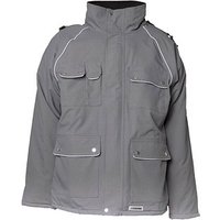 PLANAM® unisex Parka CANVAS 320 grau, schwarz Größe L von PLANAM®