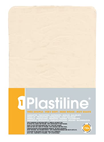 J. Herbin Herbin 7140T - Plastilin für den Modellbau, 750g, zum modelieren, HG40, sehr flexibel, 1 Block, Elfenbein von PLASTILINE