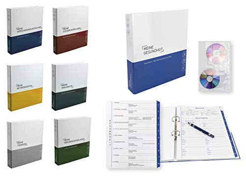 PLASTOREG Smidt GmbH 7er-Pack Themenringbücher mit Register für Versicherungen/Steuern/Vorsorge/Finanzen/Dokumente/Betriebskosten/Gesundheit, Optimale Struktur für die Ablage der wichtigsten Dokumente von PLASTOREG Smidt GmbH