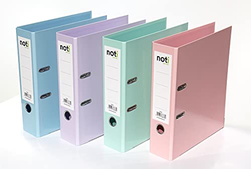 4er Pack Premium Color-Ordner Pastell-Farben – Hochglanz laminiert in grün, blau, lila, rosa – 80mm breit für DIN A4 mit patentierter extra starker 85mm Mechanik 4er Pack Premium Color-Ordner Pastell-Farben – Hochglanz laminiert in grün, blau, lila, rosa – 80mm breit für DIN A4 mit patentierter extra starker 85mm Mechanik von Plastoreg