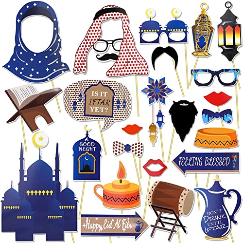 PLATEYTR 23Pcs Eid Mubarak Photo Booth Requisiten, DIY Mubarak Photo Booth Requisiten Eid Party Zubehör für Ramadan Party Supplies Dekorationen PLATEYTR 23Pcs Eid Mubarak Photo Booth Requisiten, DIY Mubarak Photo Booth Requisiten Eid Party Zubehör für Ramadan Party Supplies Dekorationen von PLATEYTR