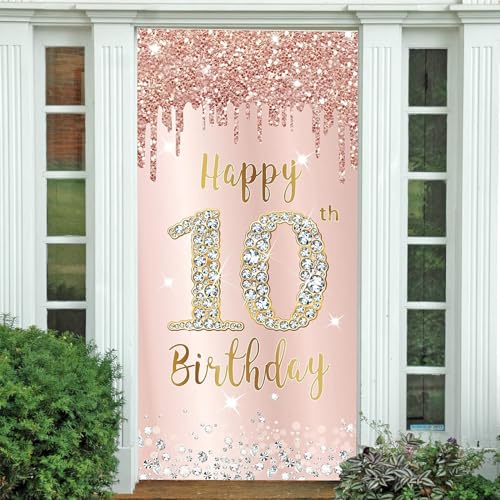 PLATEYTR Geburtstagsdeko für 10 Jahre Mädchen und Jungen - Banner (180 * 90cm) - Perfekt für 10. Geburtstag von PLATEYTR