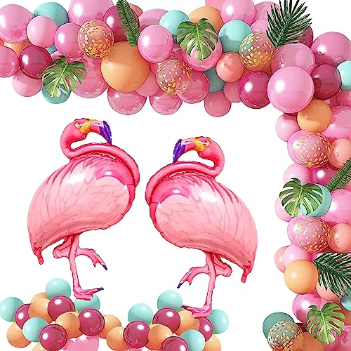 Hawaii Deko Flamingo Ballons, Tropische Luftballon Girlande Flamingo Tropical Balloon mit Geburtstags Banner, Palmblatt Hawaiian Luftballons für Luau Sommer Tropische Themen Party Dekoration Hawaii Deko Flamingo Ballons, Tropische Luftballon Girlande Flamingo Tropical Balloon mit Geburtstags Banner, Palmblatt Hawaiian Luftballons für Luau Sommer Tropische Themen Party Dekoration von PLATEYTR