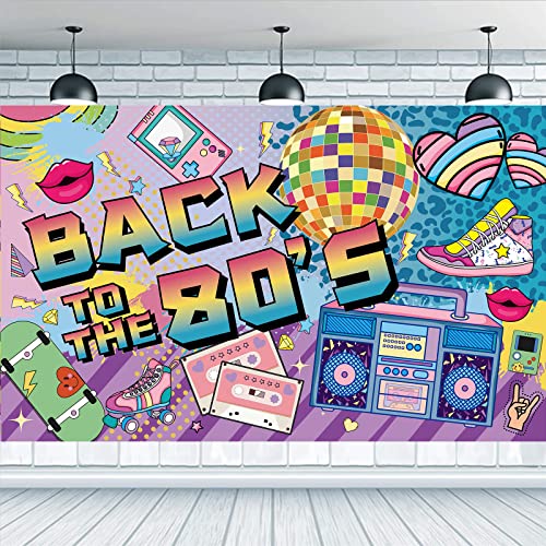 Zurück in die 80er Jahre Banner für 80er Jahre Party Dekoration Disco Party Banner Hintergrund 80er Jahre Geburtstagsparty Foto Hintergrund Dekoration, 80er Party Wand Poster Deko(180x110cm Farbe) von PLATEYTR