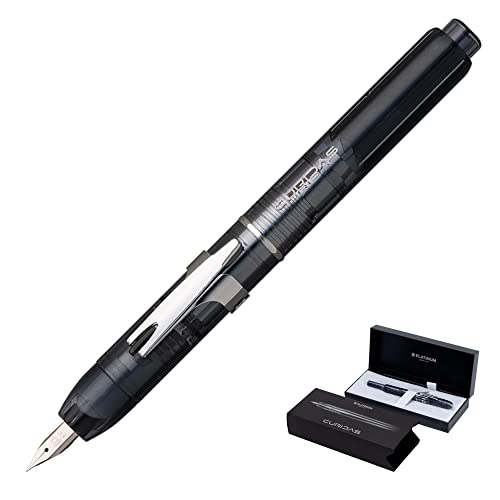 PLATINUM Curidas PKN7000-7M Füllfederhalter/M Medium/Einziehbar/Graphite Smoke Grau/Handgefertigt/mit Geschenkbox/Füllhalter von PLATINUM