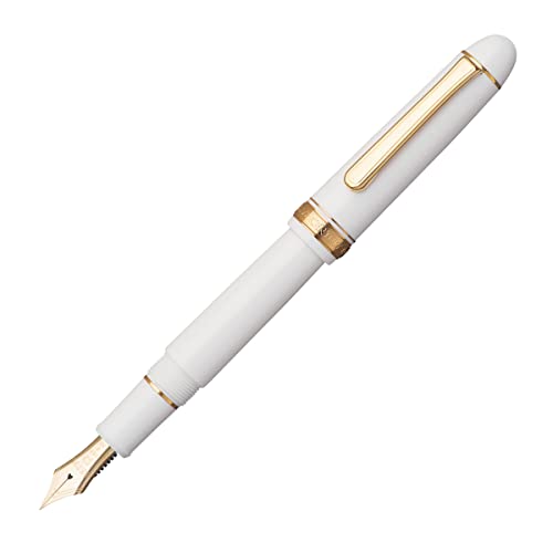PLATINUM Japanischer Füllfederhalter #3776 Century Gold Trim Chenonceau White F/Weiß/ 0,28-0,34 mm/Handgefertigt/Feder aus 14-Karätigem Gold/mit Geschenkbox/Füllhalter PLATINUM Japanischer Füllfederhalter #3776 Century Gold Trim Chenonceau White F/Weiß/ 0,28-0,34 mm/Handgefertigt/Feder aus 14-Karätigem Gold/mit Geschenkbox/Füllhalter von PLATINUM