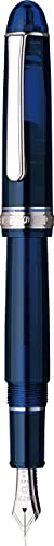 PLATINUM Japanischer Füllfederhalter #3776 Century Rhodium Chartres Blue EF/Blau / 0,24-0,28 mm/Handgefertigt/Feder aus 14-Karätigem Gold/mit Geschenkbox/Füllhalter von PLATINUM
