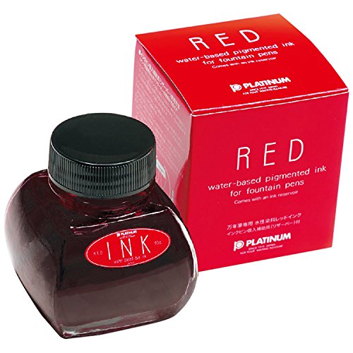 PLATINUM Tintenflasche für Füllfederhalter, 60 ml, Rot von PLATINUM