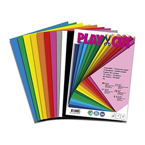 PLAY-CUT Tonpapier A3 (130g/m2) | 50 Bogen Din A3 Papier zum Basteln Drucken | Dickes Bedruckbares Bastelpapier Set und Druckerpapier A3 | Premium Tonzeichenpapier & Craft Paper PLAY-CUT Tonpapier A3 (130g/m2) | 50 Bogen Din A3 Papier zum Basteln Drucken | Dickes Bedruckbares Bastelpapier Set und Druckerpapier A3 | Premium Tonzeichenpapier & Craft Paper von PLAY-CUT