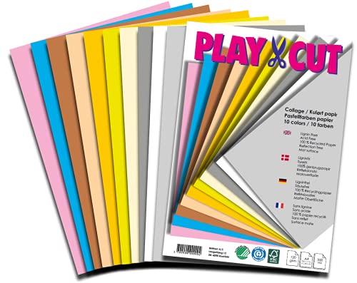 PLAY-CUT Tonpapier A6 in 10 Farben (130g/m2) | 50 Bogen Din A6 Papier zum Basteln Drucken | Dickes Bedruckbares Bastelpapier Set und Druckerpapier | Premium Tonzeichenpapier & Craft Paper PLAY-CUT Tonpapier A6 in 10 Farben (130g/m2) | 50 Bogen Din A6 Papier zum Basteln Drucken | Dickes Bedruckbares Bastelpapier Set und Druckerpapier | Premium Tonzeichenpapier & Craft Paper von PLAY-CUT