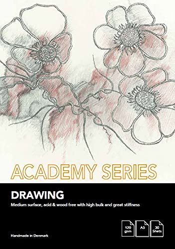 PLAY-CUT Academy Series Zeichenblock A5 Weiß (120g/m2) | 30 Bogen Din A5 Papier Block für Skizzen Zeichnen | Praktisches Sketchbook & Drawing Pad | Premium Zeichenbuch Skizzenbuch A5 von PLAY-CUT