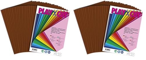 PLAY-CUT Fotokarton A4 Set Kaffeebraun (300g/m2) | 20 Bogen Din A4 Foto Karton Bunt | Dickes Foto Papier | Premium Druckerpapier Dicke Stärke | Karton zum Basteln Drucken (Packung mit 2) von PLAY-CUT