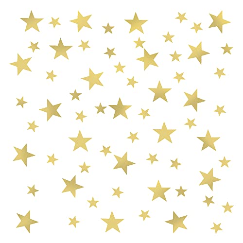 YPLonon Goldene Sterne Wandaufkleber 130 Stücke Sterne Wandsticker 31 * 46CM Hausdekoration Aufkleber Sticker für Kinderzimmer Wohnzimmer Schlafzimmer Babyzimmer Kinderspielzimmer von YPLonon