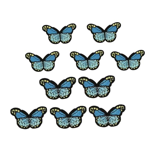 10 Stück Stickerei Schmetterling Applikationen Schmetterling Bügelapplikation Aufnähen Kleidung Patches für Kleidung Kleid Jeans Hut von PLCPDM