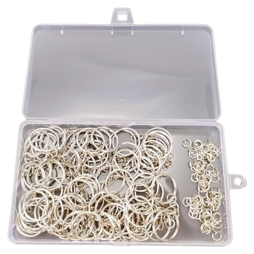 160 Stück Schlüsselanhänger aus Metall mit Biegeringe für Anhänger, Schlüsselanhänger, Schlüsselhalter, Schmuckherstellungswerkzeug 160 Stück Schlüsselanhänger aus Metall mit Biegeringe für Anhänger, Schlüsselanhänger, Schlüsselhalter, Schmuckherstellungswerkzeug von PLCPDM