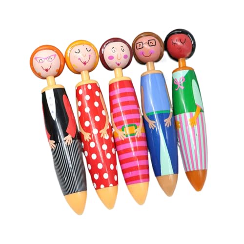 5 Stück/Set Kreative Puppen Ölstift einziehbarer Kugelschreiber glattes Schreiben Stift Schule Bürobedarf für Lehrer 5 Stück/Set Kreative Puppen Ölstift einziehbarer Kugelschreiber glattes Schreiben Stift Schule Bürobedarf für Lehrer von PLCPDM