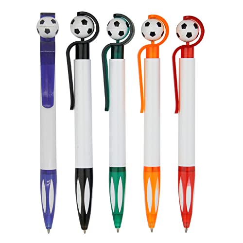 5 x Fußball-Kugelschreiber, einziehbar, 1,0 mm Spitze, reibungslos, nachfüllbar, für Büro, Hotel, lustige Schreibstifte 5 x Fußball-Kugelschreiber, einziehbar, 1,0 mm Spitze, reibungslos, nachfüllbar, für Büro, Hotel, lustige Schreibstifte von PLCPDM