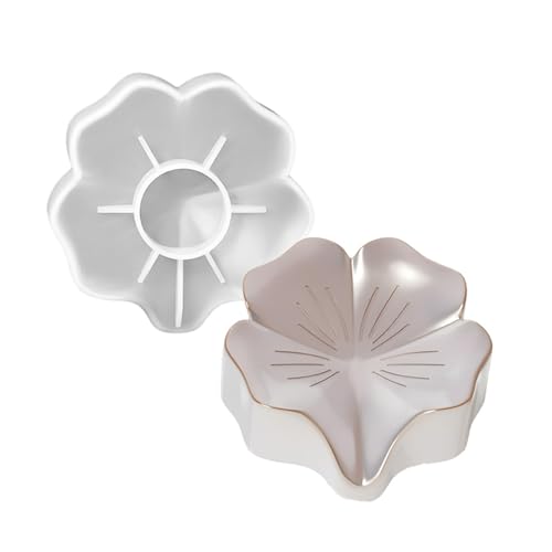 Dekorative Seifenaufbewahrungsbox aus Silikon, Blumenform, Silikon-Textur zum Basteln, unverwechselbare Seifenhalter, Harzschalen-Formen von PLCPDM
