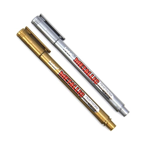 Metallische Acrylmalstifte verschönern Ihr Scrapbooking und Leinwandkunst, Gold- und Silber-Marker auf Wasserbasis, extra feine Spitze, Steinmalerei-Zubehör von PLCPDM