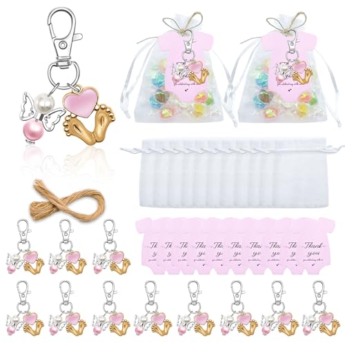 PLCPDM 24-teiliges Set für Baby-Monatsfeiern, Party-Dekorationen für Säuglinge, Willkommensveranstaltung, Engelsfußabdruck, Schlüsselanhänger mit Taschen, Karten PLCPDM 24-teiliges Set für Baby-Monatsfeiern, Party-Dekorationen für Säuglinge, Willkommensveranstaltung, Engelsfußabdruck, Schlüsselanhänger mit Taschen, Karten von PLCPDM