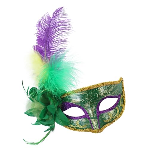 PLCPDM Blumenmaskerade, gefiedert, Halloween-Party, Auge, für Damen, Halloween-Party, Maskerade, Kostüm-Zubehör von PLCPDM
