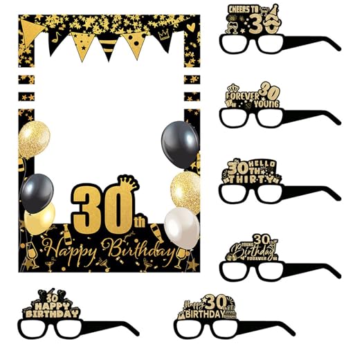 PLCPDM Geburtstag Bilderrahmen Brille Set Geburtstag Party Dekoration für Frauen Mädchen Geburtstag Feier Geburtstag Party Supplies von PLCPDM