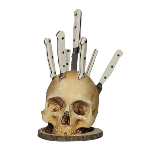 PLCPDM Halloween-Deko-Skulptur aus Kunstharz, zum Basteln, Totenkopf-Statue, Skulptur, Modell, Fenster-Display, Festival-Dekorationen PLCPDM Halloween-Deko-Skulptur aus Kunstharz, zum Basteln, Totenkopf-Statue, Skulptur, Modell, Fenster-Display, Festival-Dekorationen von PLCPDM